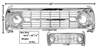 Picture of GRILLE 1969-77 CHROME NO LOGO : 3725D BRONCO 69-77