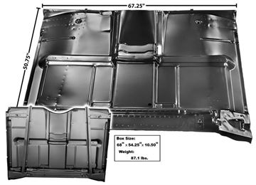 Picture of CAB FLOOR PANEL COMPLETE 67-72 : 1107E CHEVY PICKUP 67-72