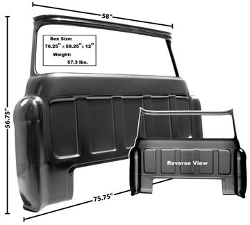 Picture of CAB REAR OUTER PANEL W/BIG WINDOW : 1107D CHEVY PICKUP 55-59