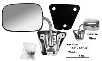 Picture of MIRROR EXTERIOR CHROME 1973-87 : 1152F CHEVY PICKUP 73-87