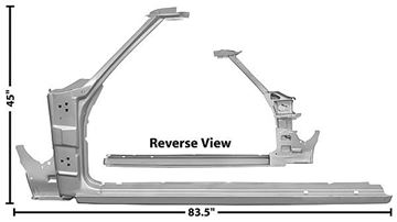 Picture of A-PILLAR/ROCKER/WS PILLAR LH 68-72 : 1475HEWT EL CAMINO 68-72