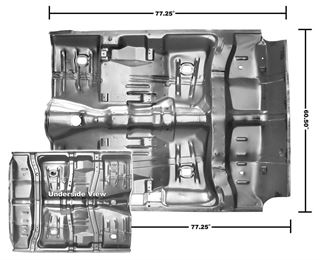Picture of FLOOR PAN COMPLETE 64-67 W/BRACES : 1462WA GTO 64-67