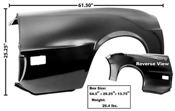 Picture of QUARTER PANEL COMPLETE RH 1970 CV : 3647WXWT MUSTANG 70-70