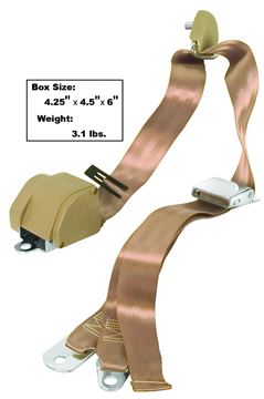 Picture of SEAT BELT 3-POINT MOUNT   TAN : SB3-TAN MUSTANG 65-73