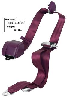 Picture of SEAT BELT 3-POINT MOUNT BURGUNDY : SB3-BURG MUSTANG 65-73