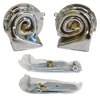 Picture of HORN HIGH/LOW NOTE CHROME PLATED : 1010HC CHEVELLE 64-72