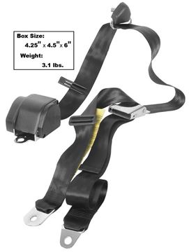 Picture of SEAT BELT 3-POINT MOUNT  BLACK : SB3-BLACK MUSTANG 65-73