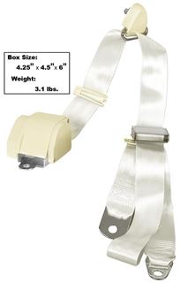 Picture of SEAT BELT 3-POINT MOUNT  WHITE : SB3-WHITE MUSTANG 65-73
