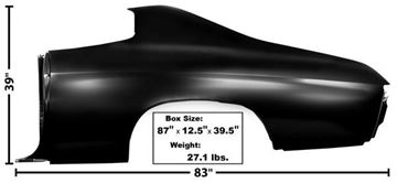 Picture of QUARTER PANEL LH 70/2 W/O LAMP HOLE 70-72 : 1474B CHEVELLE 70-72